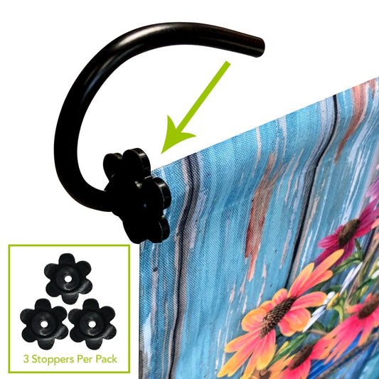 3-Pack of Rubber Stoppers for Garden Flag Holders - Prevent Flyaways