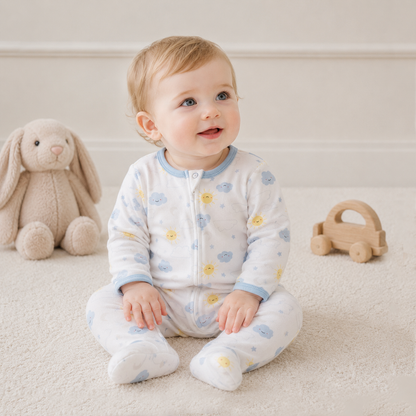 Cloud, Sun, Star and Moon Infant Zipper Footie Pajamas Sleeper
