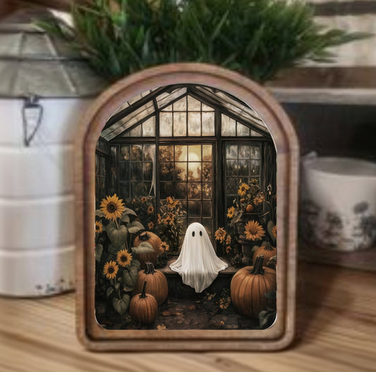 Arch Top Greenhouse Ghost Framed Art