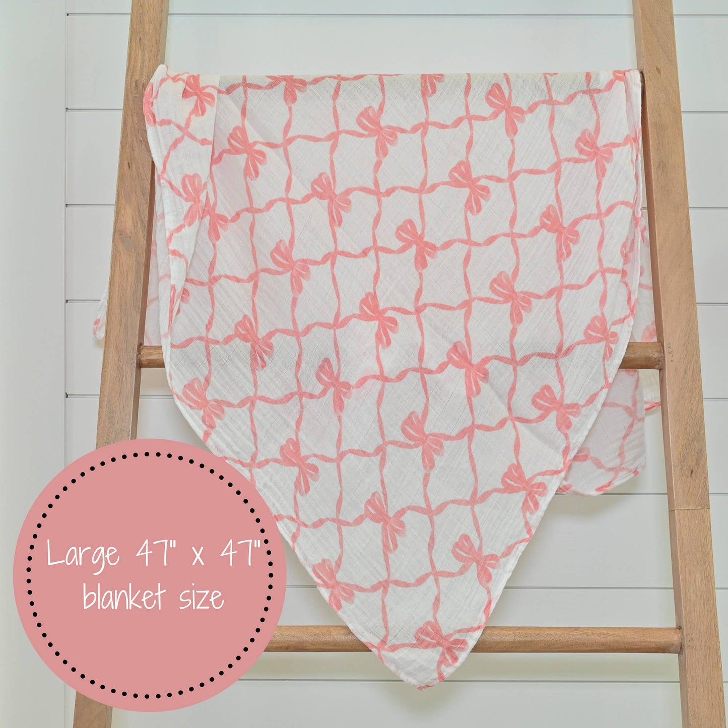Baby Muslin Swaddle Blanket - Beautiful Bows