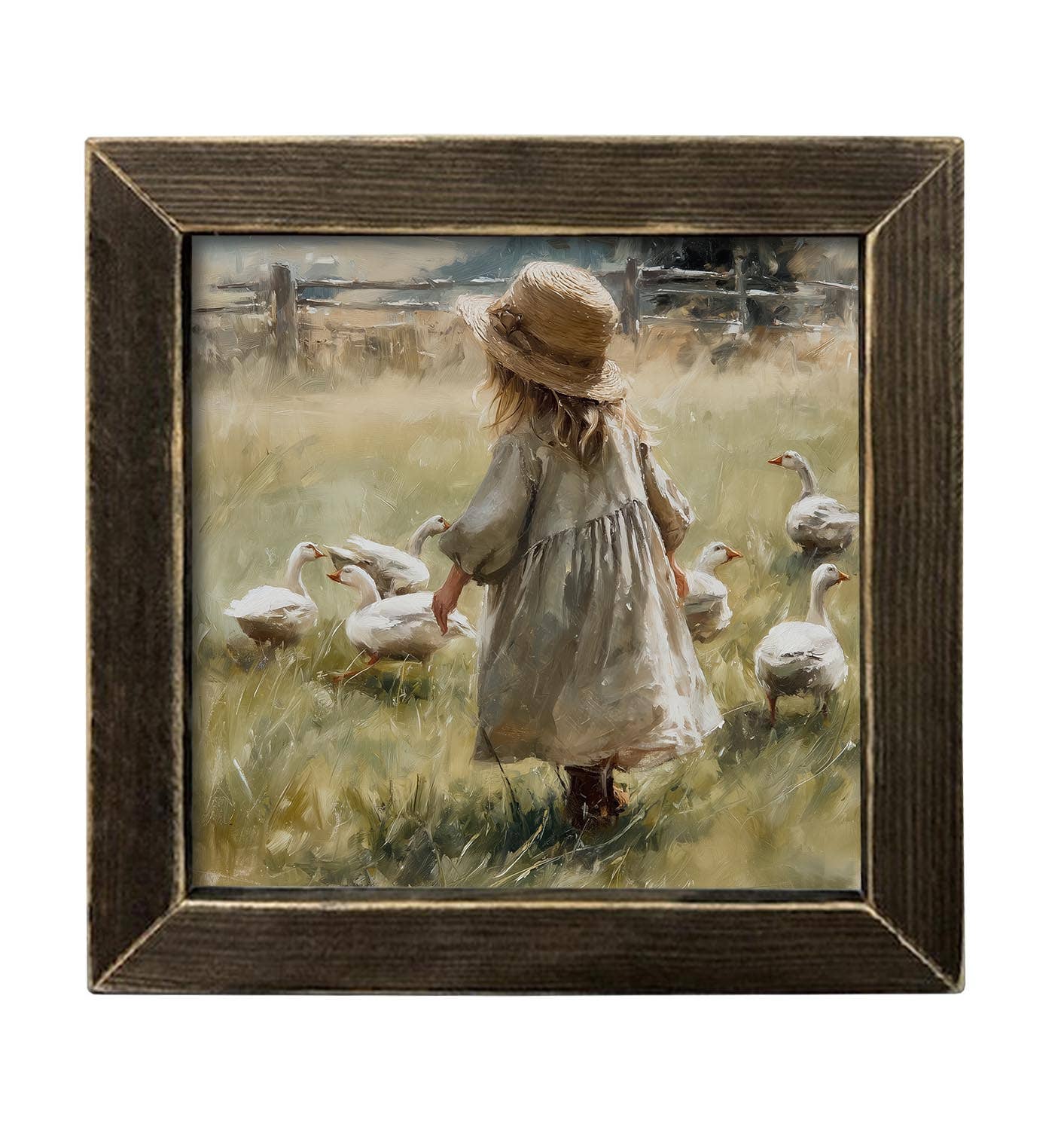 Just a Girl And Her Ducks Framed Art