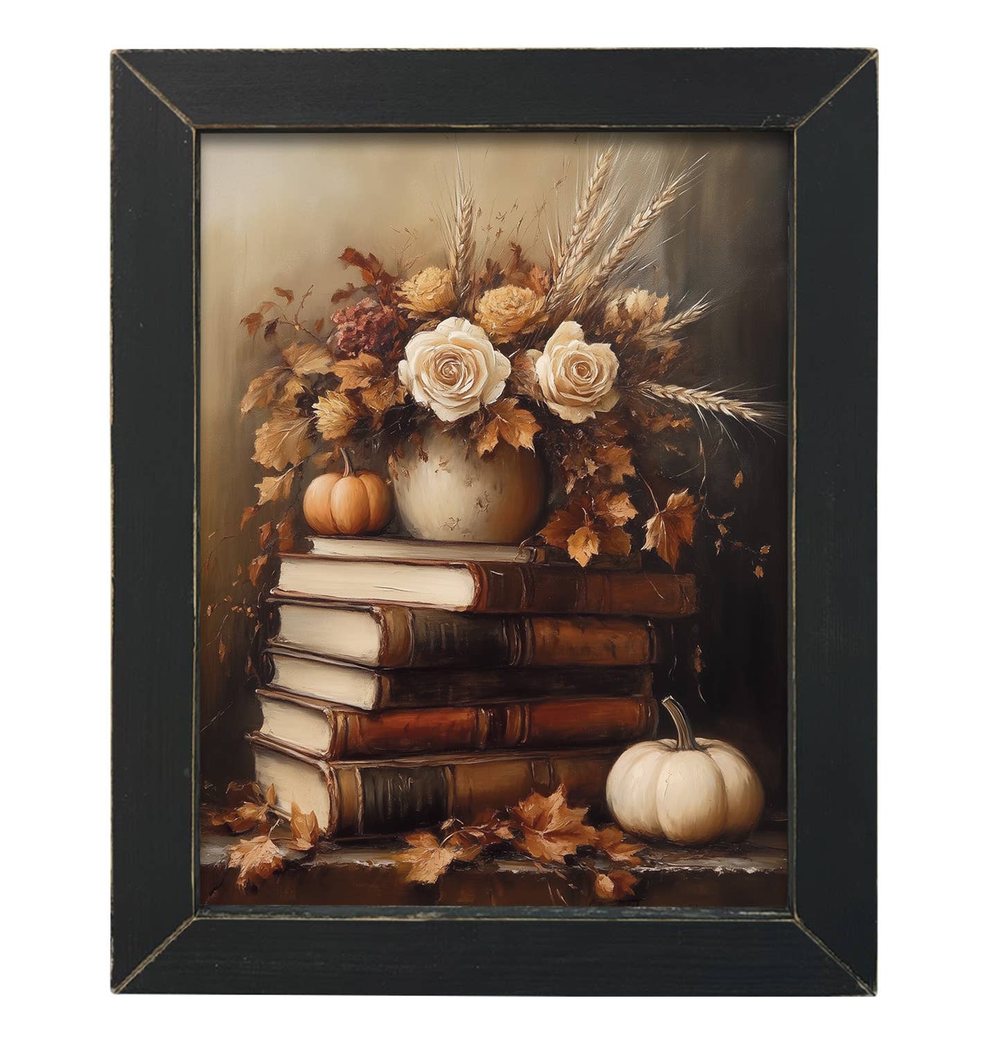 Autumn Floral Books Framed Art
