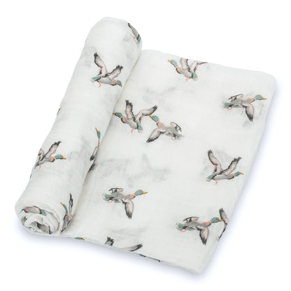 Baby Muslin Swaddle Blanket Quackin Up Mallard Duck
