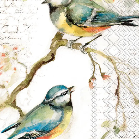 Dinner Napkins Guest Towels - Happy Little Titmice