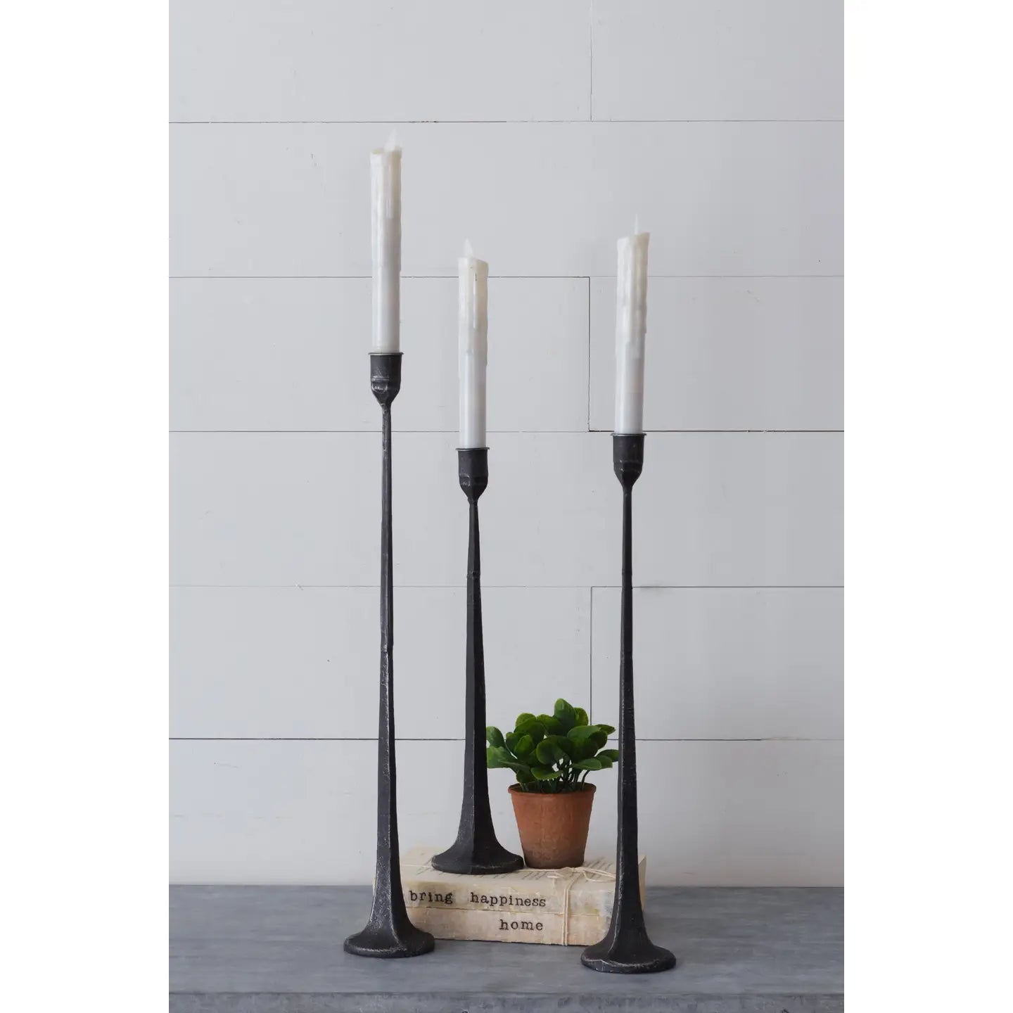 Hand Forged Metal Taper Candle Holders - 3 Sizes