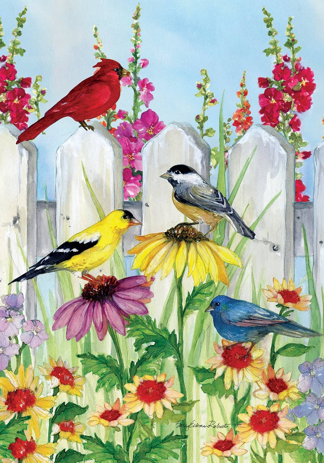 Songbird Fence-Flag by Sally Eckman Robe - 12” ...