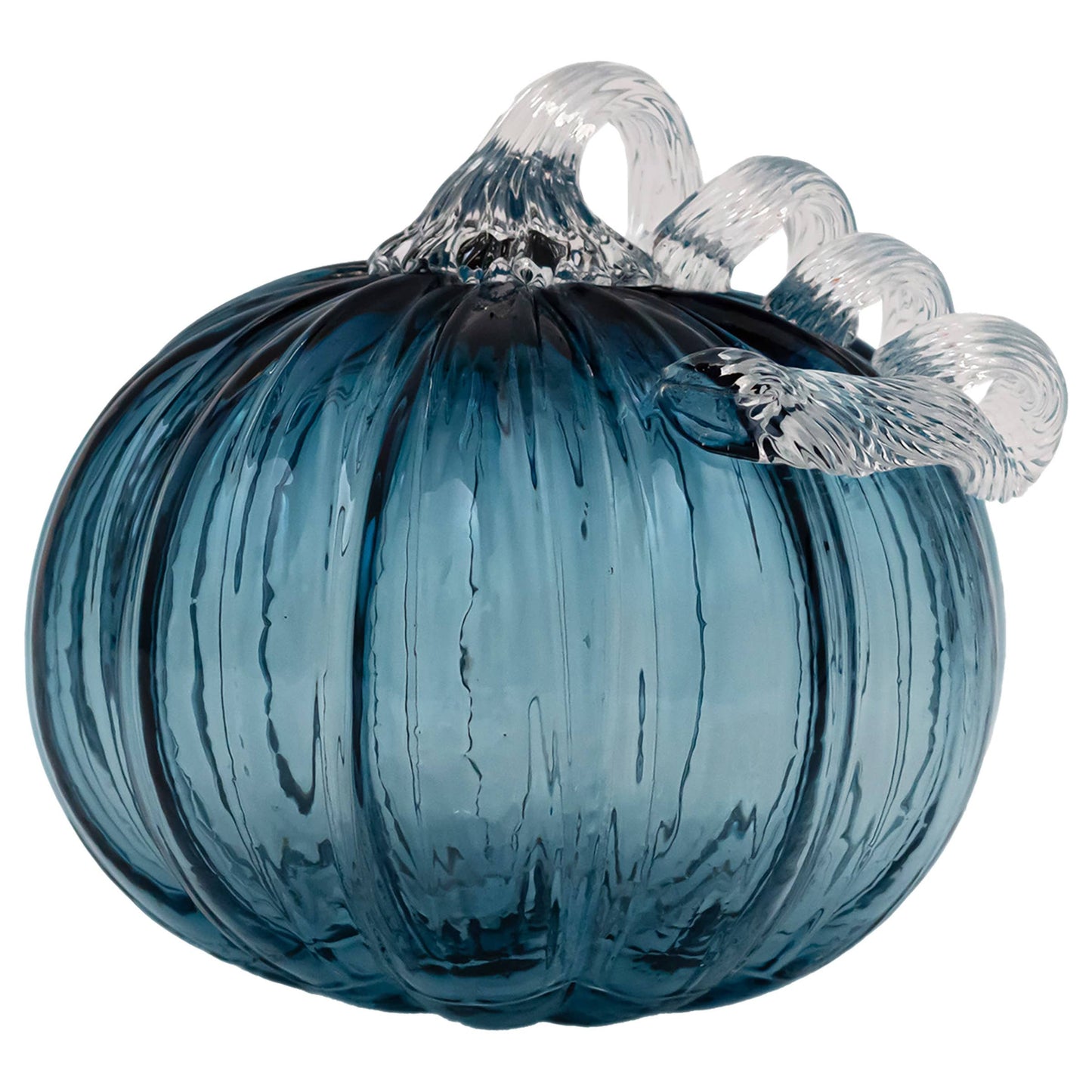 Savory Blue Glass Pumpkin - 2 Sizes
