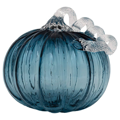 Savory Blue Glass Pumpkin - 2 Sizes
