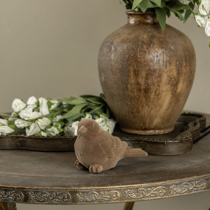 Brown Flocked Bird - 2 Styles