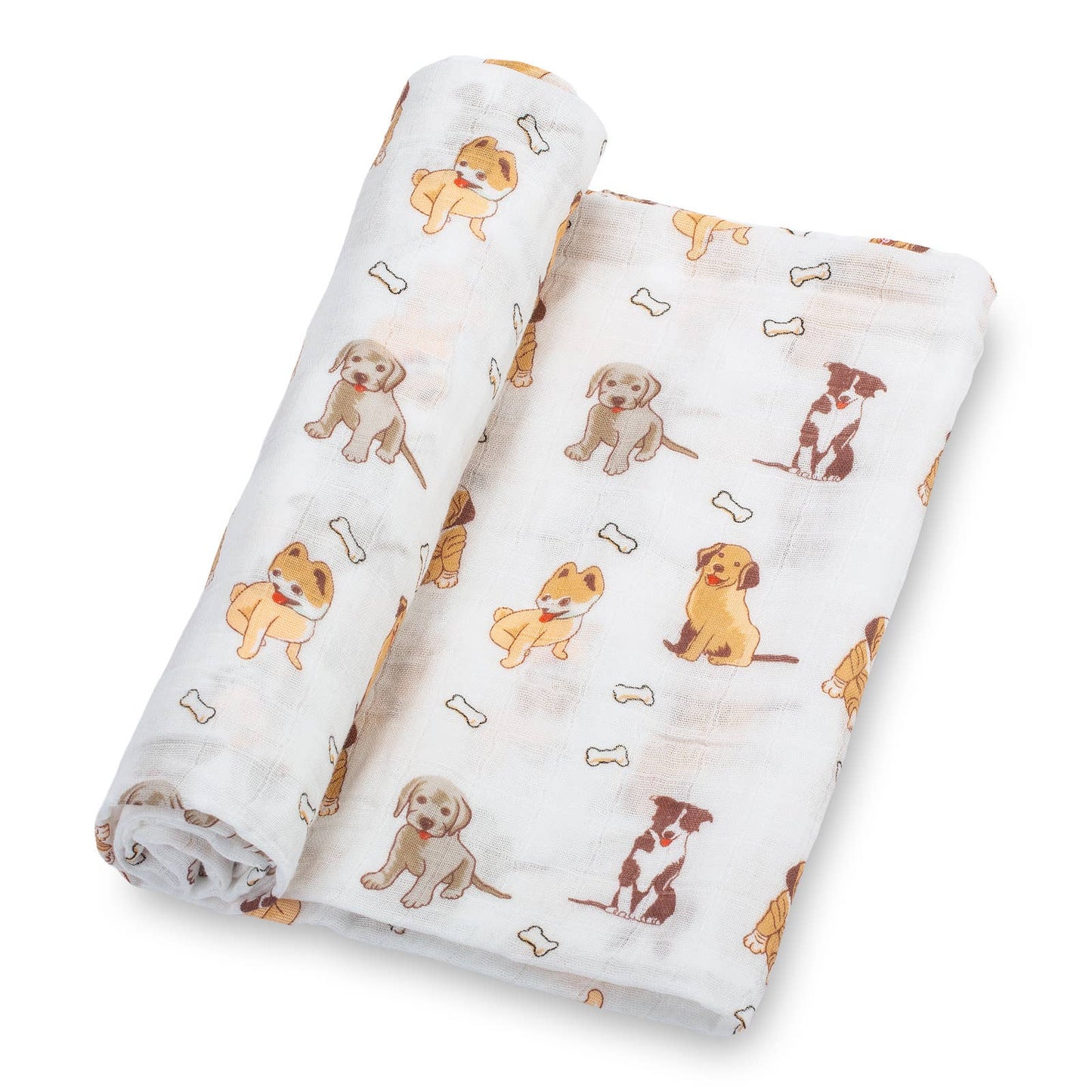 Baby Muslin Swaddle Blanket Woof Woof Dog Theme