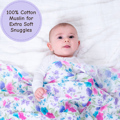 Baby Muslin Swaddle Blanket -  Field of Dreams