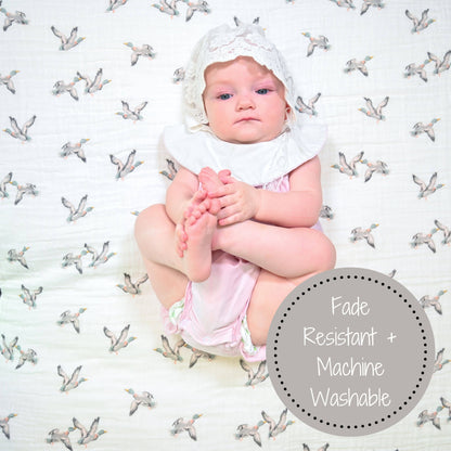 Baby Muslin Swaddle Blanket Quackin Up Mallard Duck