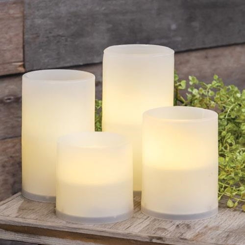 Warm Light White Timer Pillar Candle - 4 Size Options