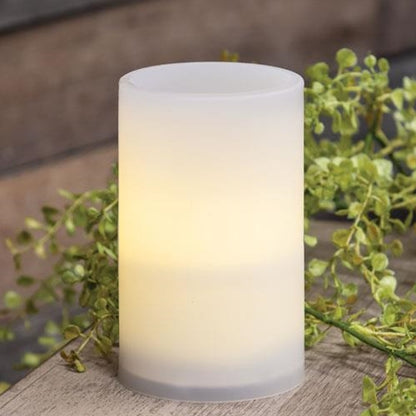 Warm Light White Timer Pillar Candle - 4 Size Options