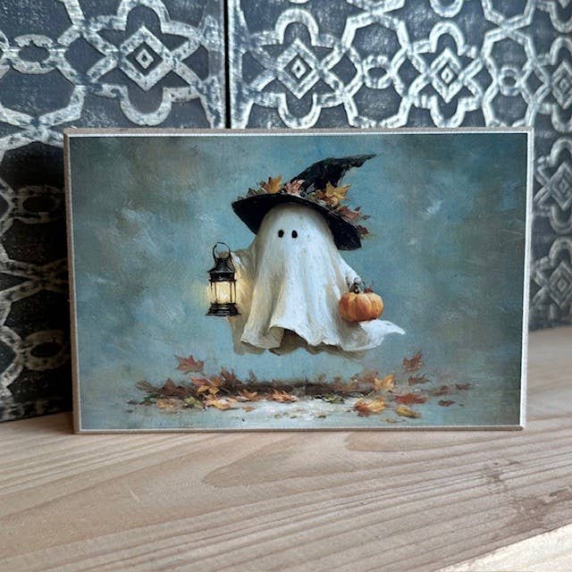 Floating Fall Ghost Block Sign