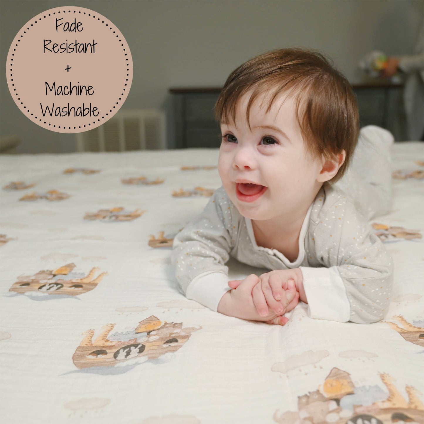 Baby Muslin Swaddle Blanket Noah's Ark