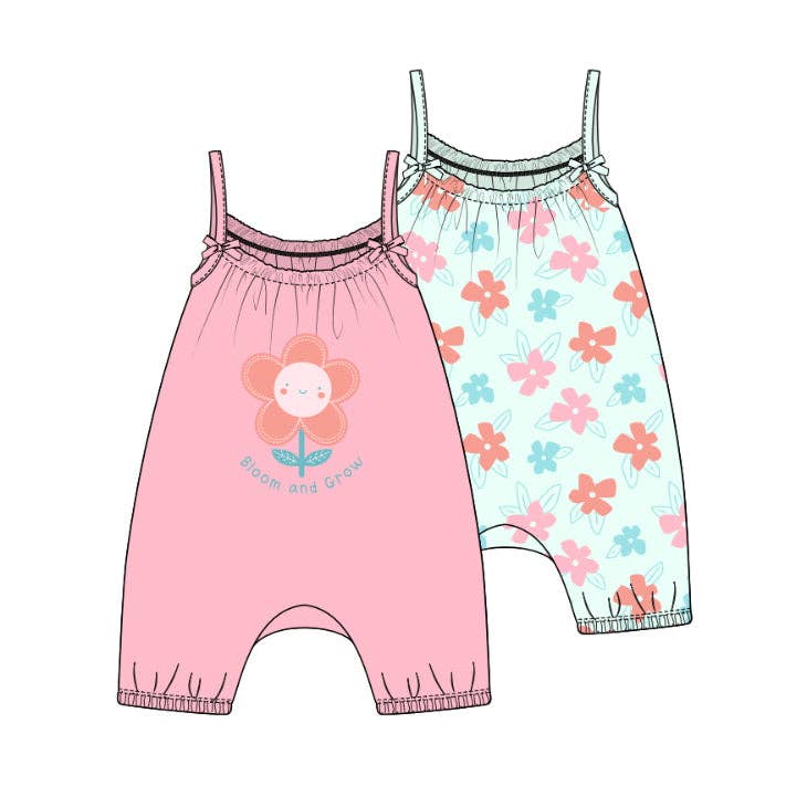 Bloom and Grow Baby Sleeveless Rompers 2 Piece Set