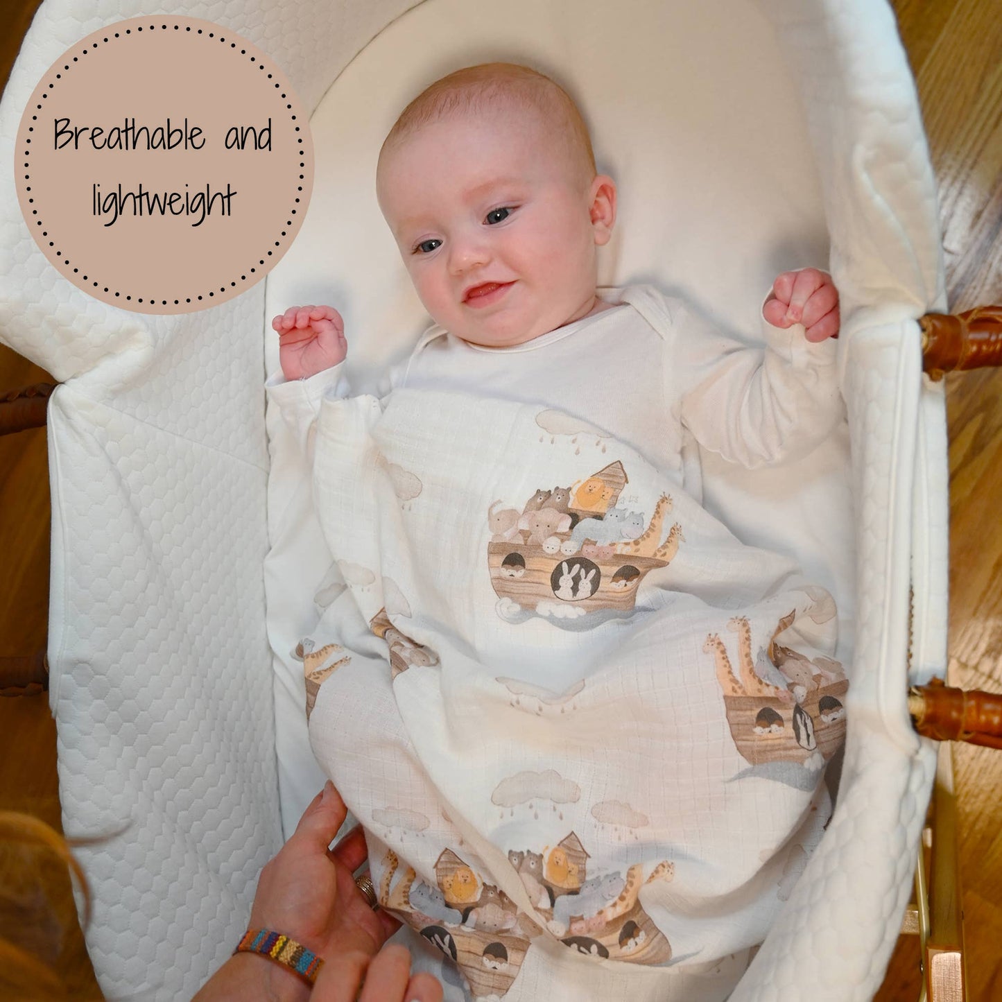 Baby Muslin Swaddle Blanket Noah's Ark