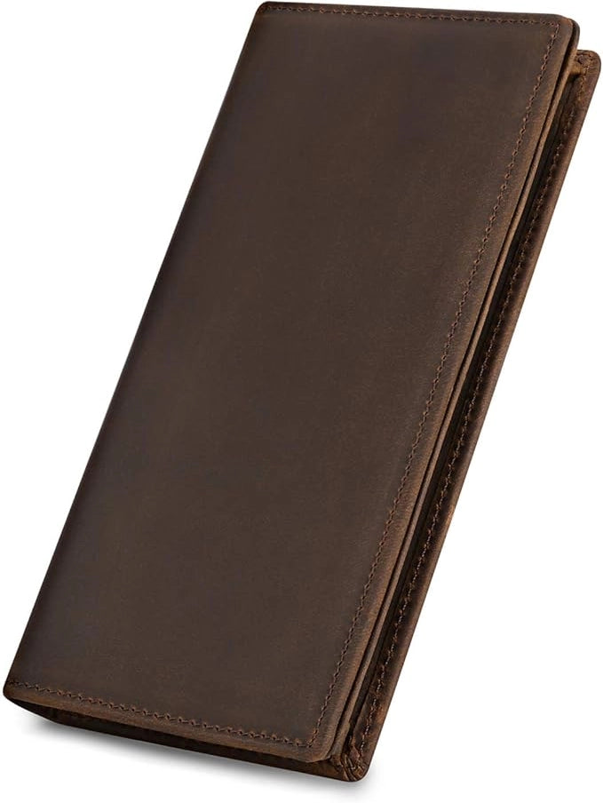 Genuine Leather Long Bifold Wallet