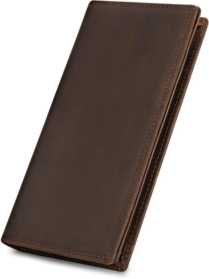 Genuine Leather Long Bifold Wallet
