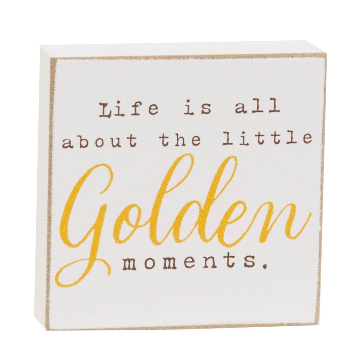 Golden Moments Fall Wildflower Decorative Mini Block - Two Options