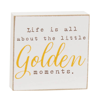 Golden Moments Fall Wildflower Decorative Mini Block - Two Options