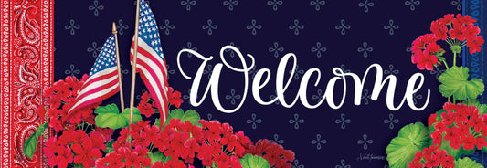 Geranium Patriotic Welcome Signature Sign - Custom Decor