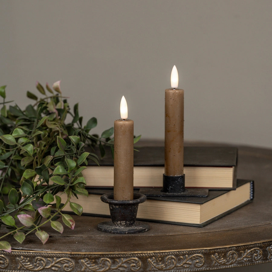 3D Flame Timer Taper Candle 5.75" - Color Options