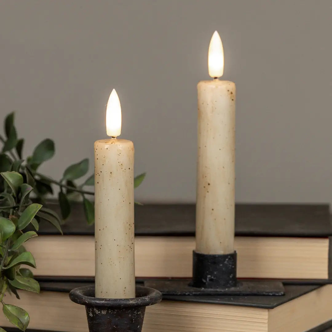 3D Flame Timer Taper Candle 5.75" - Color Options