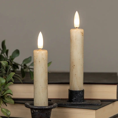 3D Flame Timer Taper Candle 5.75" - Color Options