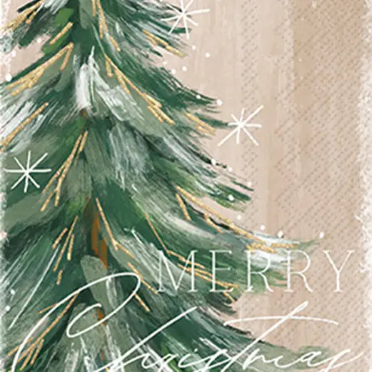 Dinner Napkins Guest Towels - Gilded Painterly Tree