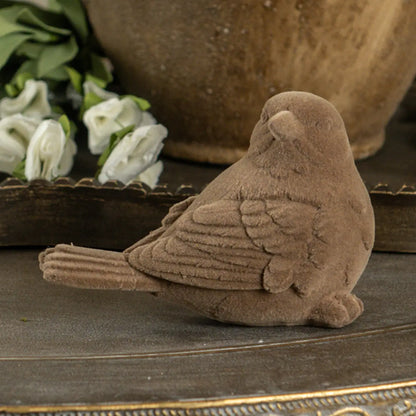 Brown Flocked Bird - 2 Styles