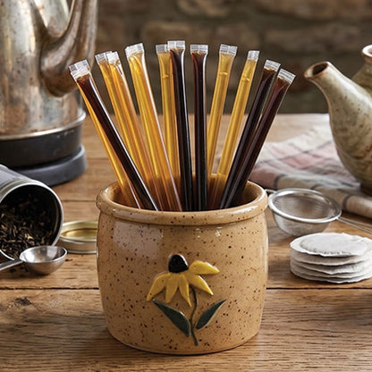 Coneflower Ceramic Crock
