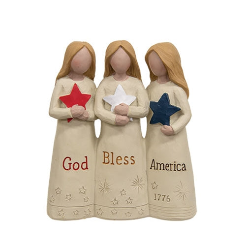 God Bless America Angel Trio - Resin