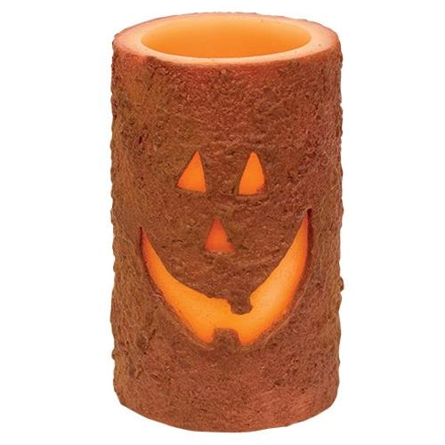 Jack O'Lantern Pillar Candle - LED