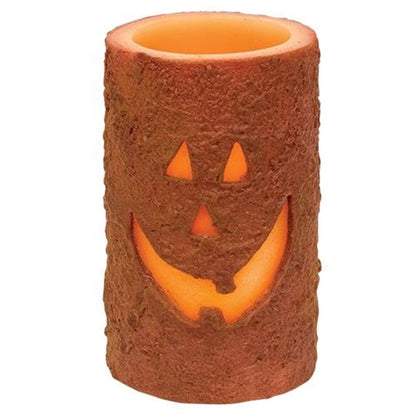 Jack O'Lantern Pillar Candle - LED