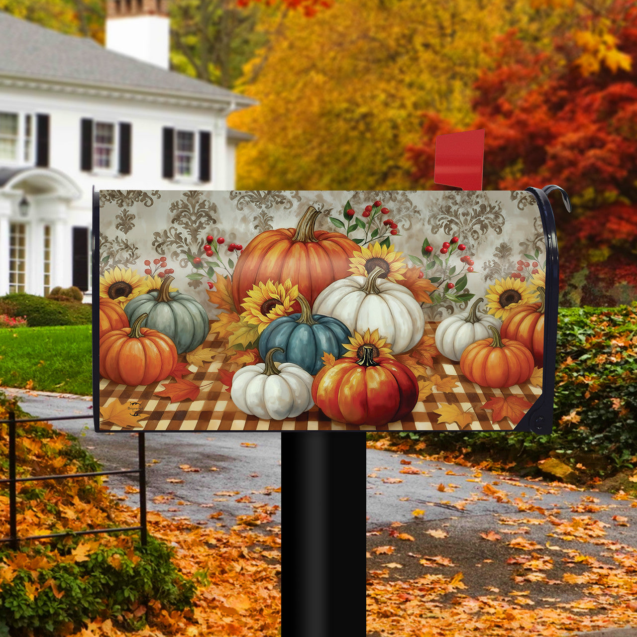 Pumpkin Harvest Mailbox Cover - Standard Size