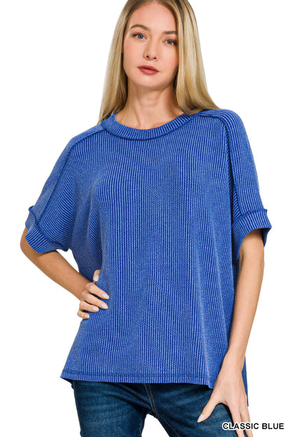 Raised Ribbed, Raw Edge Top - Color Options