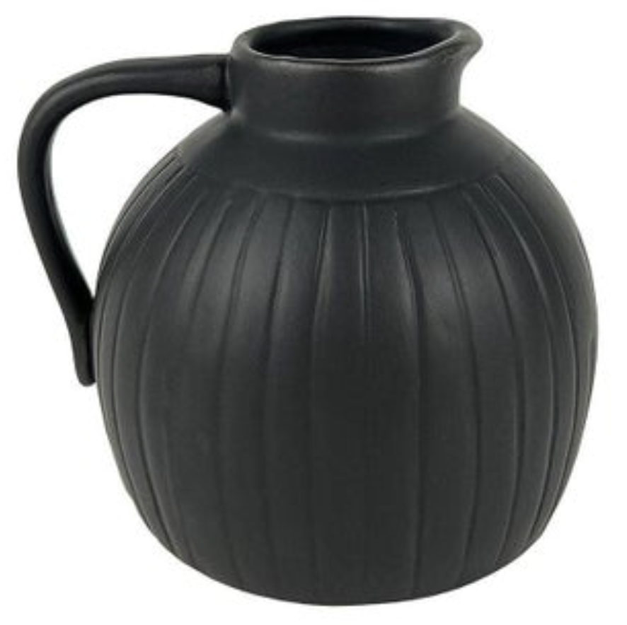 Black Ceramic Pitcher Vase