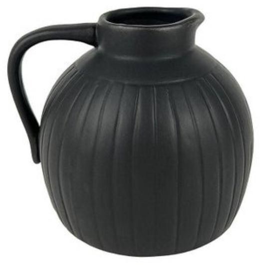 Black Ceramic Pitcher Vase