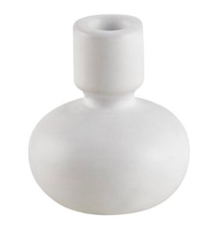 Round White Taper Candle Holder