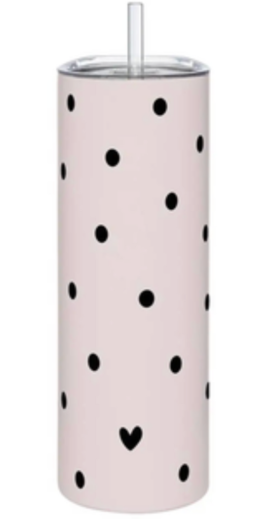 Polka Dot & Heart Tumbler