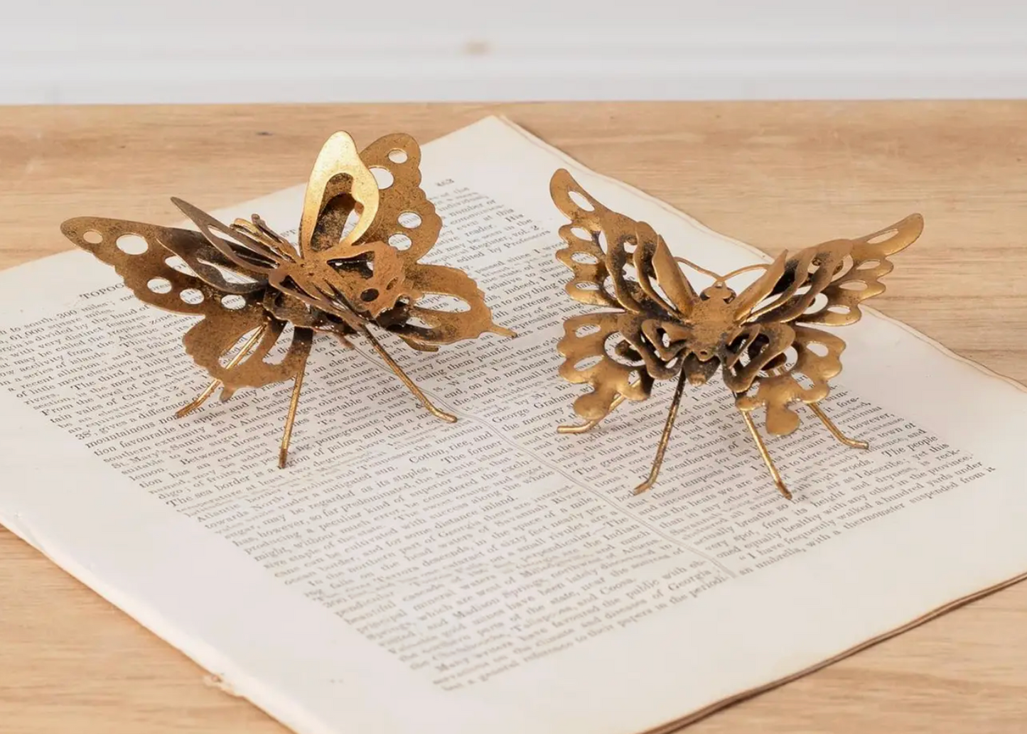 Metal Gold Butterfly  - Three Dimensional - Two Options
