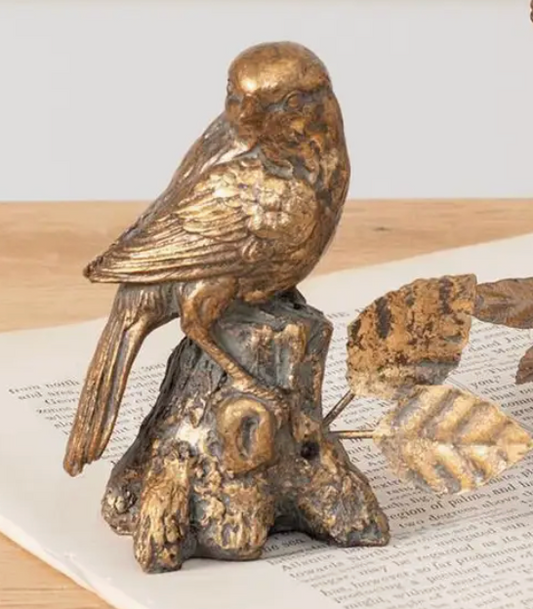 Antiqued Golden Bird Figurine - 3 Styles