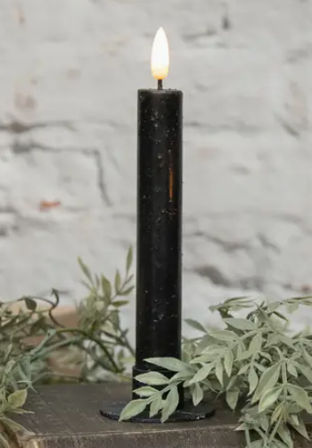 Black 3D Flameless Taper Candle - 7.25"