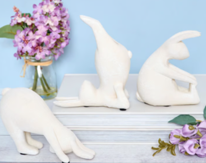 Yoga Bunnies Statuary - 3 Pose Options
