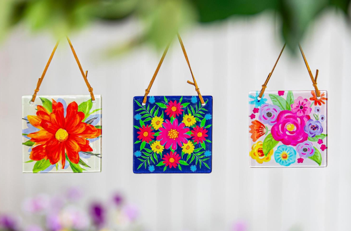 Hand-Painted Glass Suncatcher - 3 Options