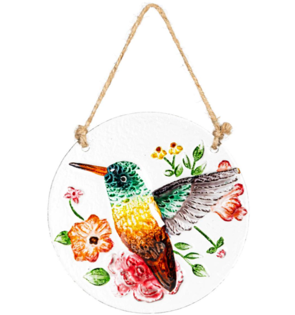 Round Hummingbird Glass Suncatcher - 4 Designs