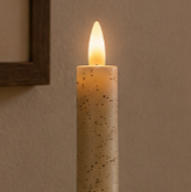 Rustic Cream 3D Flameless Taper Candle - 9.5"