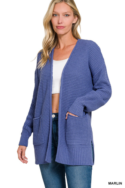 Waffle Open Cardigan Sweater - Color Options